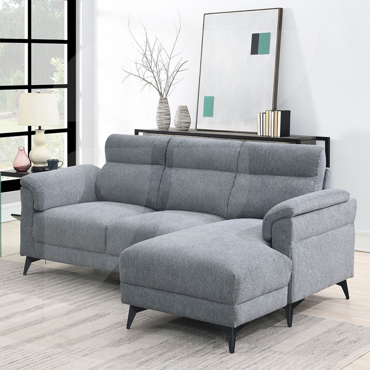 Roxy RH Chaise Grey