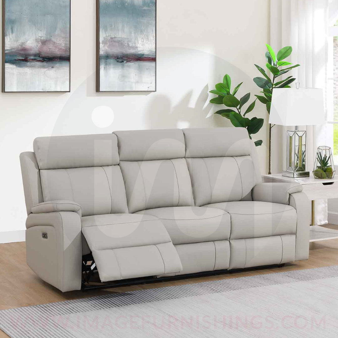 Banbury 3PP Seater Sofa - Light Grey Leather