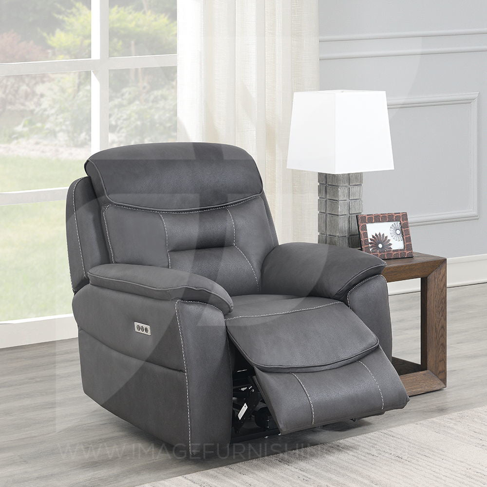 Leroy Chair Power Recline Grey